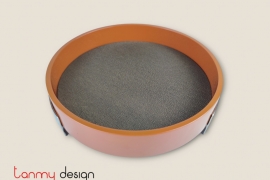 Orange round lacquer tray 21,5*21,5*H6cm